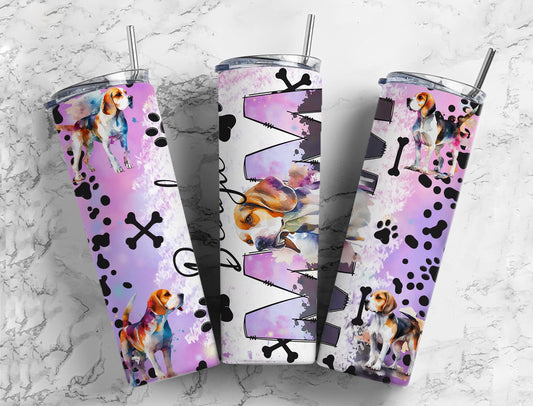 Beagle 20oz Sublimation Tumbler Designs, Dog Mom 9.2 x 8.3”  Tumbler Png, Digital Download