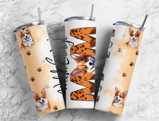 Welsh Corgi 20oz Sublimation Tumbler Designs, Dog Mom 9.2 x 8.3”  Tumbler Png, Digital Download