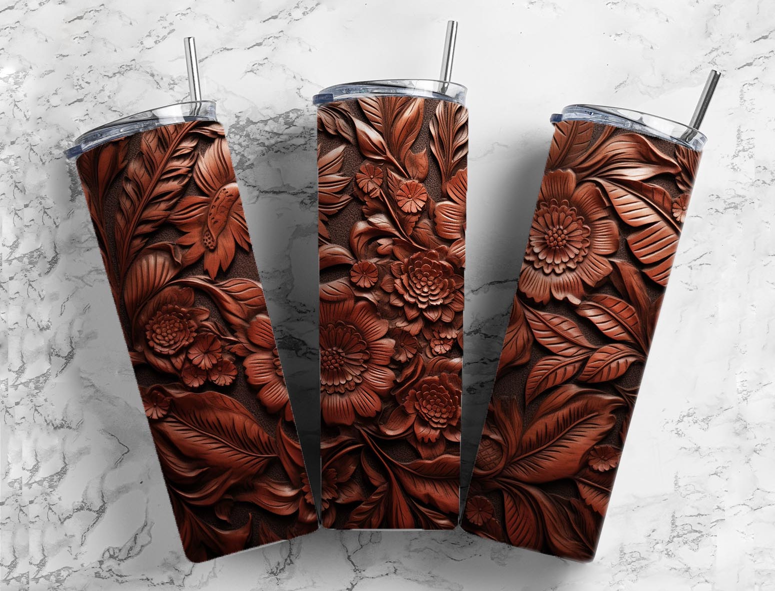 Sublimation PNG Sublimation PNG - 40 Tooled Leather PNG Bundle , Straight Tumbler, Design Bundle, Rustic West 20oz Straight Tumbler, Sunflower Tumbler Wrap, Digital Download-Tumblerwrapdesigns