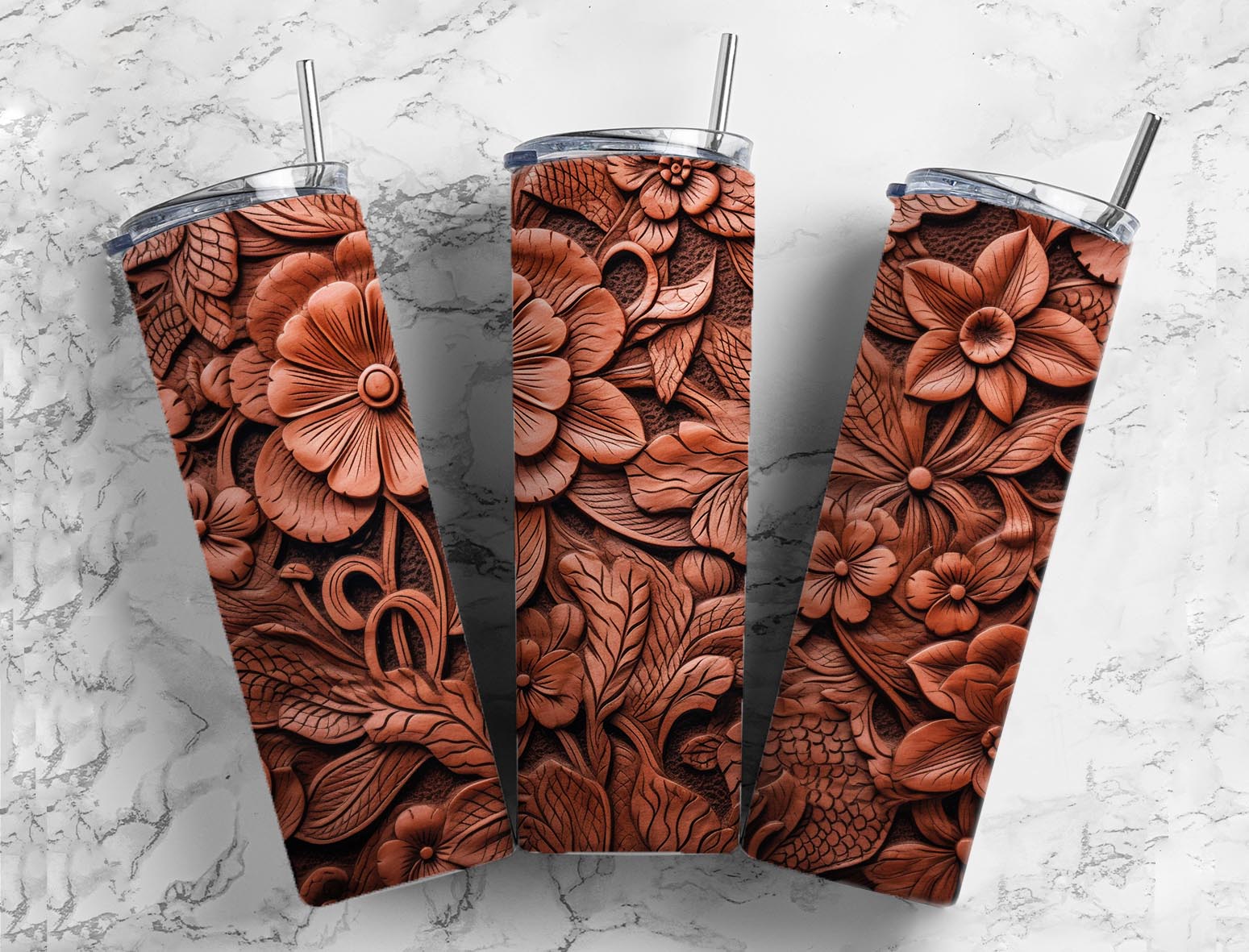 Sublimation PNG Sublimation PNG - 40 Tooled Leather PNG Bundle , Straight Tumbler, Design Bundle, Rustic West 20oz Straight Tumbler, Sunflower Tumbler Wrap, Digital Download-Tumblerwrapdesigns