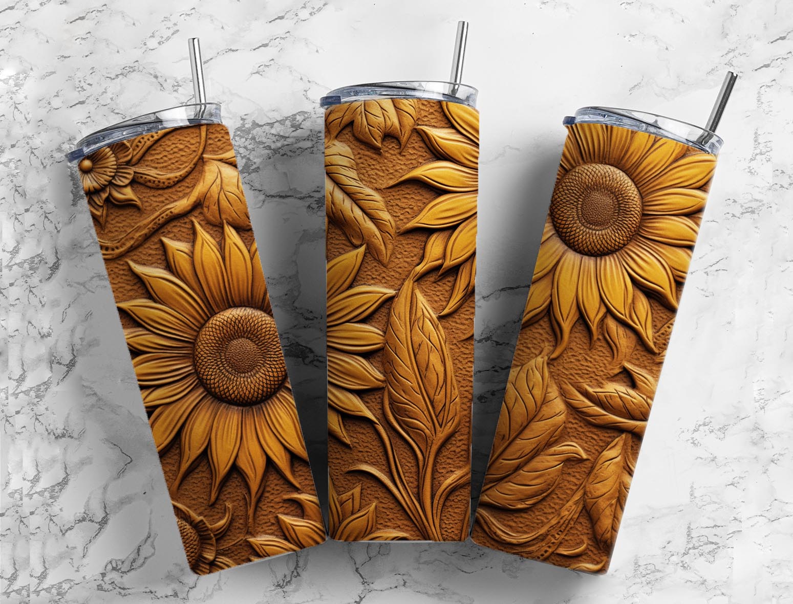 Sublimation PNG Sublimation PNG - 40 Tooled Leather PNG Bundle , Straight Tumbler, Design Bundle, Rustic West 20oz Straight Tumbler, Sunflower Tumbler Wrap, Digital Download-Tumblerwrapdesigns