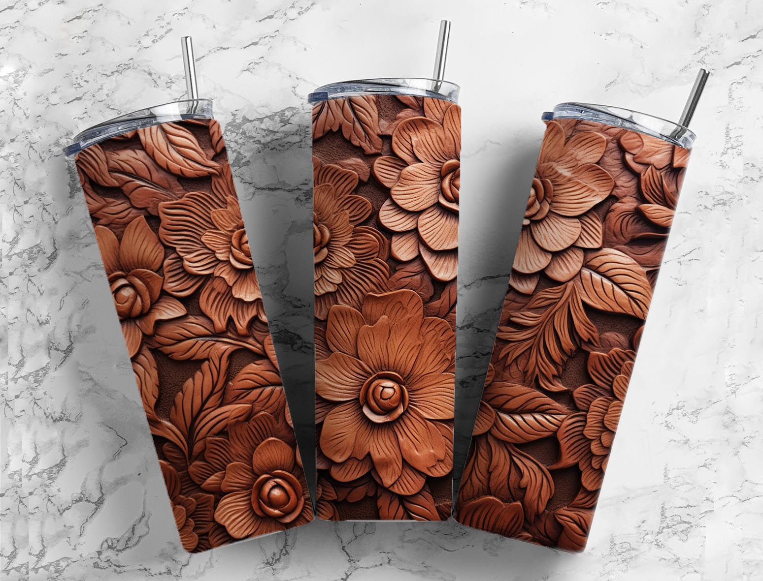 Sublimation PNG Sublimation PNG - 40 Tooled Leather PNG Bundle , Straight Tumbler, Design Bundle, Rustic West 20oz Straight Tumbler, Sunflower Tumbler Wrap, Digital Download-Tumblerwrapdesigns