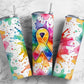 Rainbow Ribbon 20oz Sublimation Tumbler Designs, Colored Splash 9.2 x 8.3”  Tumbler Png, Digital Download