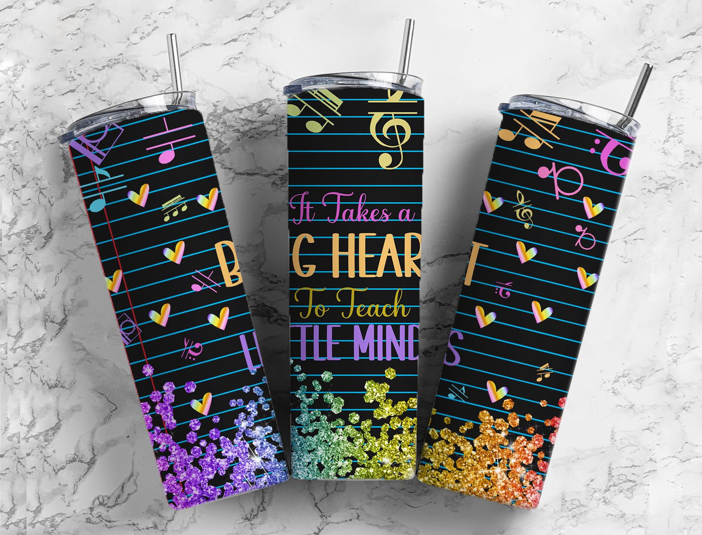 Big Hearts Little Mind 20oz Sublimation Tumbler Designs, Music Chords  9.2 x 8.3”  Tumbler Png, Digital Download