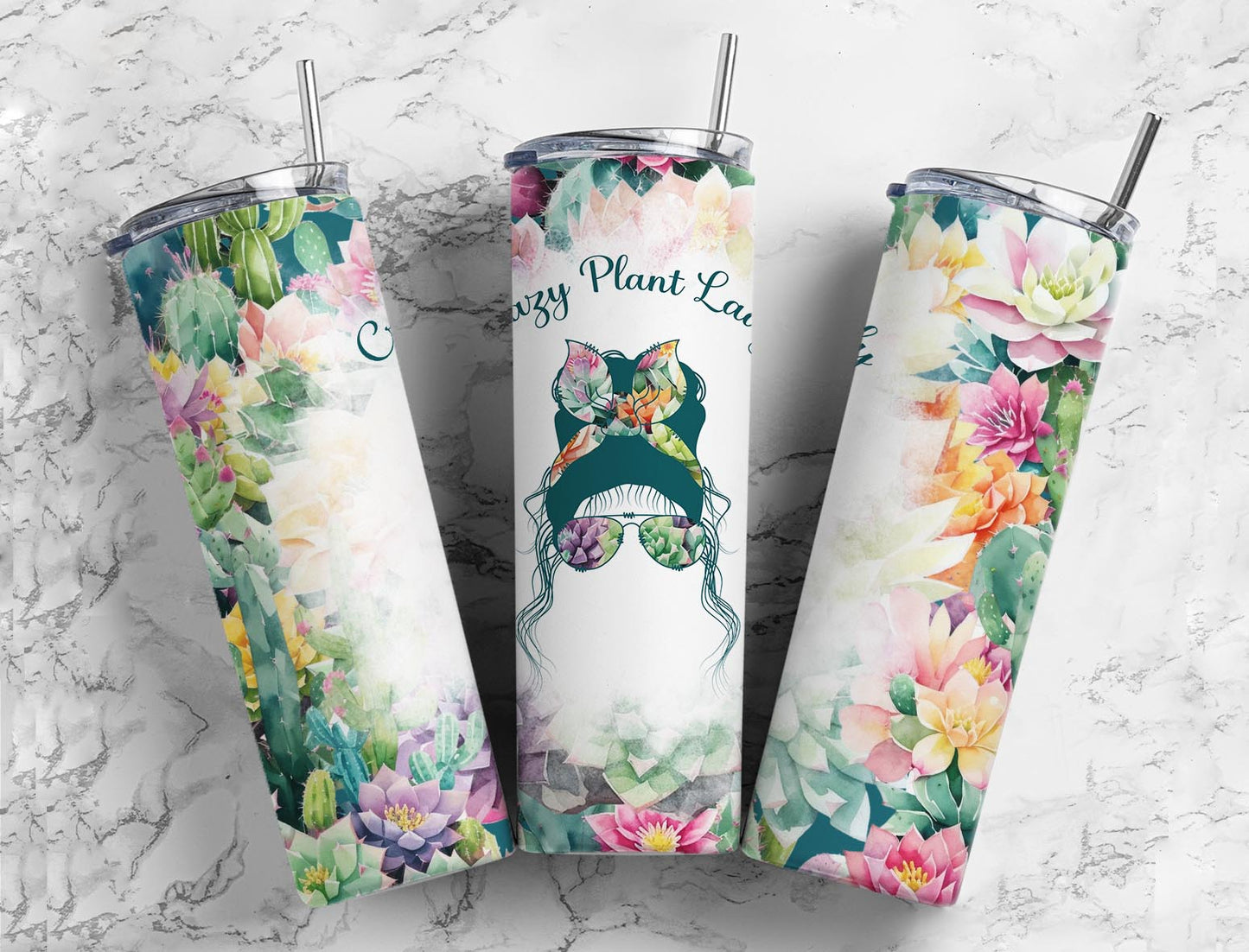 Crazy Plant Lady 20oz Sublimation Tumbler Designs, Floral Lady  9.2 x 8.3”  Tumbler Png, Digital Download