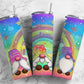 Colored Gnomes 20oz Sublimation Tumbler Designs, Rainbow Glitters 9.2 x 8.3”  Tumbler Png, Digital Download