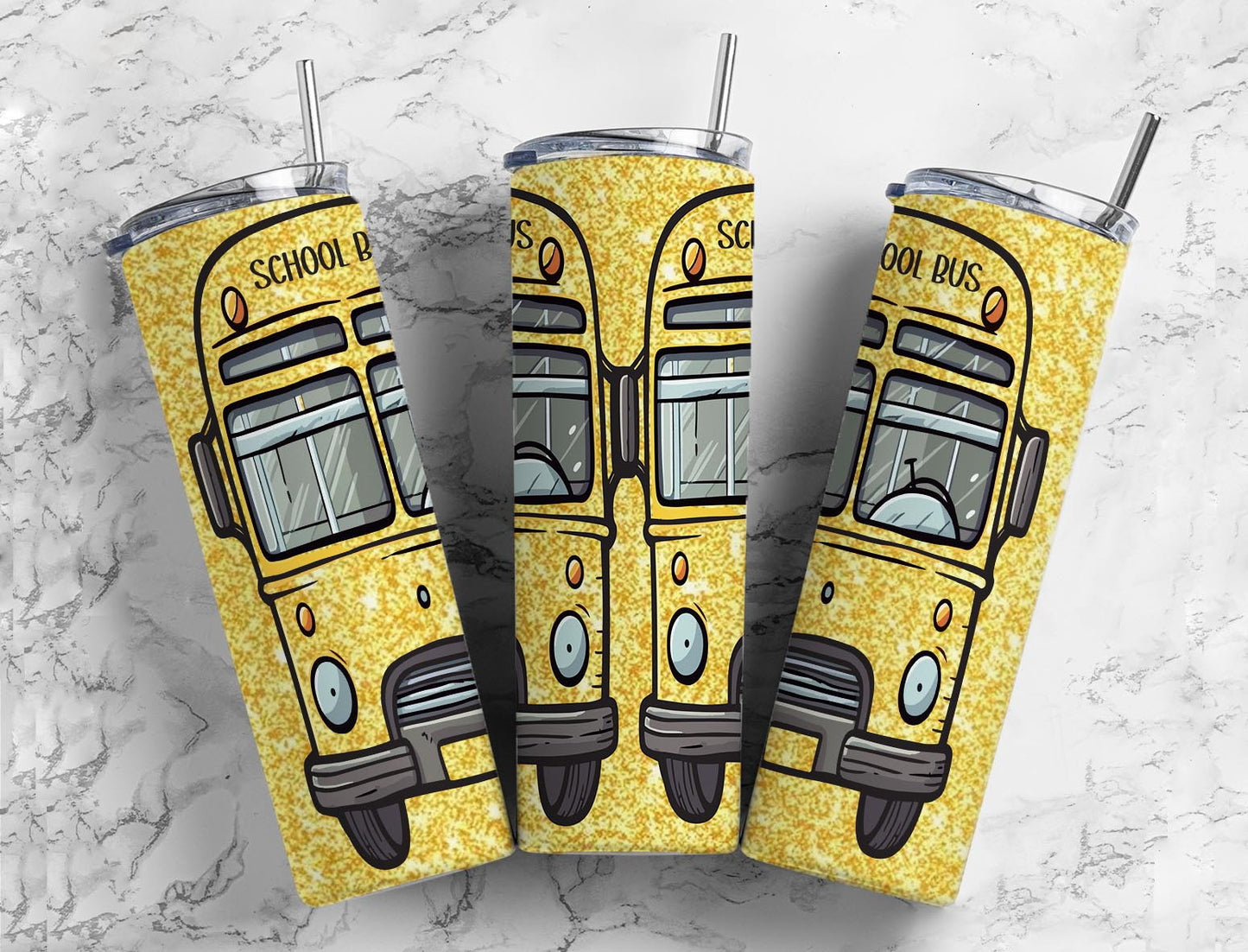 School Bus 20oz Sublimation Tumbler Designs, Glitters Bus 9.2 x 8.3”  Tumbler Png, Digital Download