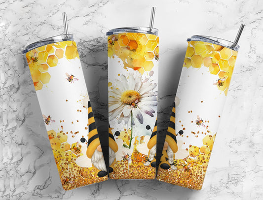 Daisy Gnomes 20oz Sublimation Tumbler Designs, Honey Bee 9.2 x 8.3”  Tumbler Png, Digital Download