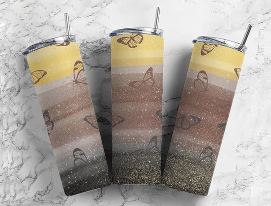 Vintage Butterfly 20oz Sublimation Tumbler Designs, Glitters 9.2 x 8.3”  Tumbler Png, Digital Download