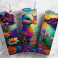 Duck 20oz Sublimation Tumbler Designs, Vibrant Neon Rainbow 9.2 x 8.3” Straight Skinny Tumbler, Tumbler Wrap PNG