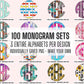 Sublimation PNG Sublimation PNG - 100+ MEGA BUNDLE, Monogram Alphabet, 3x Entire Alphabets per design, Individually Saved PNG, pack, Sublimation letters-Tumblerwrapdesigns