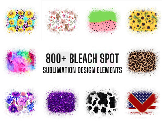 700+ Bleach Spot Rectangle Design Elements, Commercial Use, Sublimation Design Bundle, Add your own Photo Sublimation PNG,