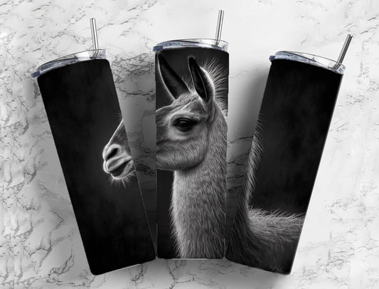 Camel Llama 20oz Sublimation Tumbler Designs, Stencil Graphite 9.2 x 8.3” Straight Skinny Tumbler, Tumbler Wrap PNG