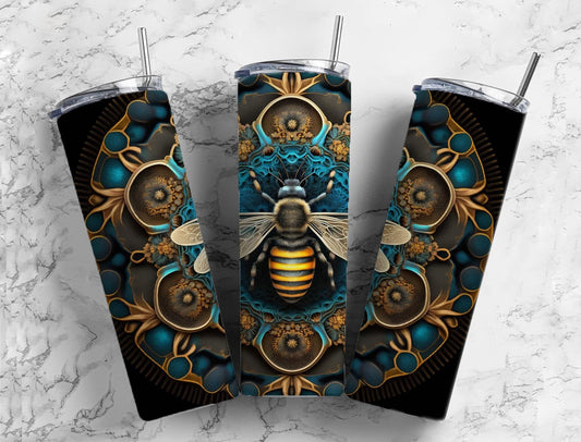 Bumblebee 20oz Sublimation Tumbler Designs, Patterned design 9.2 x 8.3” Straight Skinny Tumbler Wrap PNG