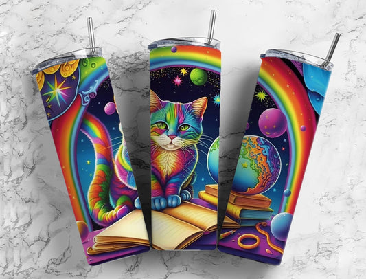 Rainbow cat 20oz Sublimation Tumbler Designs, Neon colorful 9.2 x 8.3” Straight Skinny Tumbler Wrap PNG (2023-04-18 17.27.49)