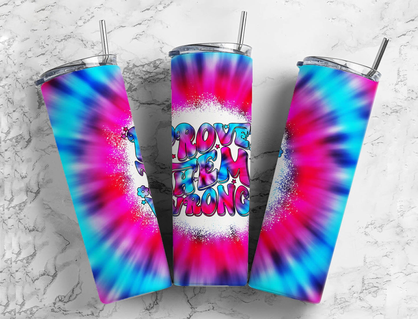 Tie dye spiral 20oz Sublimation Tumbler Designs, Prove them wrong 9.2 x 8.3” Straight Skinny Tumbler Wrap PNG