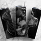 Dog Playful 20oz Sublimation Tumbler Designs, Stencil Charcoal 9.2 x 8.3” Straight Skinny Tumbler, Tumbler Wrap PNG