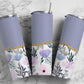 Purple Flower 20oz Sublimation Tumbler Designs, AestheticFloral 9.2 x 8.3” Straight Skinny Tumbler Wrap PNG, Gold Agate 125