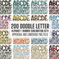 Sublimation PNG Sublimation PNG - 200+ MEGA BUNDLE - Doodle Letters! Uppercase & Lowercase, Entire Doodle Alphabet, Numbers, Individually Saved PNG, pack, Sublimation letters (2023-04-18 16.01.20)-Tumblerwrapdesigns