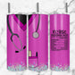 Pink Nurse 20oz Sublimation Tumbler Designs, Glitter Scrubs 9.2 x 8.3” Straight Skinny Tumbler Wrap PNG