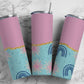 Cute Rainbow 20oz Sublimation Tumbler Designs, Purple Blue Gold Agate Line 9.2 x 8.3” Straight Skinny Tumbler Wrap PNG 54