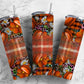 Pumpkin Fall 20oz Sublimation Tumbler Designs, Daisy Pumpkin 9.2 x 8.3” Straight Skinny Tumbler Wrap, Country Western PNG, Orange Tartan (2023-04-19 00.16.02)