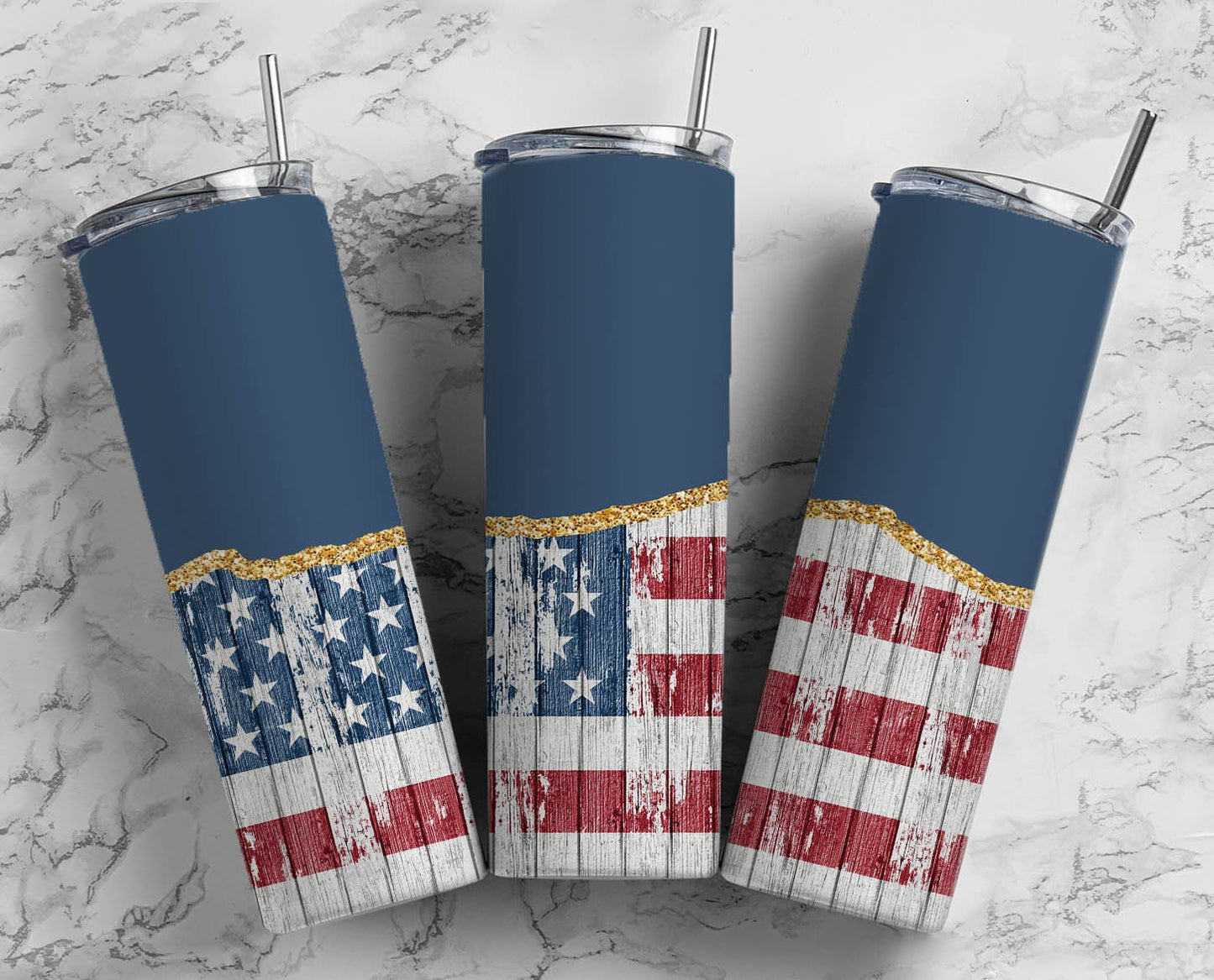 USA Rustic Flag 20oz Sublimation Tumbler Designs, American Flag 9.2 x 8.3” Straight Skinny Tumbler Wrap 26