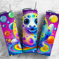 Cartoon seal 20oz Sublimation Tumbler Designs, Rainbow bubble 9.2 x 8.3” Straight Skinny Tumbler Wrap PNG