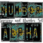 Sunflower Number Plate Alphabet Uppercase Numbers PNG, Teal Glitter Country Alphabet PNG Digital Download