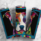 Dog Puppy 20oz Sublimation Tumbler Designs, Rainbow Patchwork Quilt 9.2 x 8.3” Straight Skinny Tumbler, Tumbler Wrap PNG