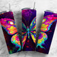 Colorful butterfly 20oz Sublimation Tumbler Designs, rainbow butterfly 9.2 x 8.3” Straight Skinny Tumbler Wrap PNG