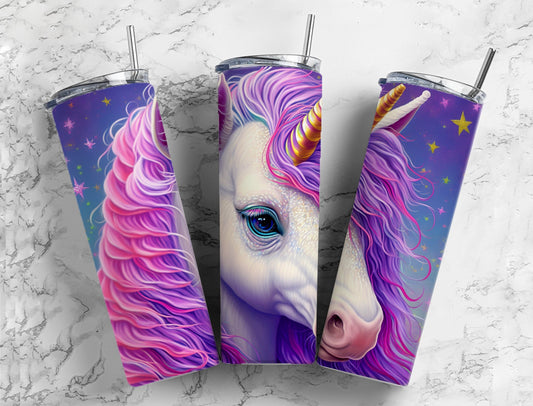 Unicorn Alcohol Ink20oz Sublimation Tumbler Designs, Stars Pink 9.2 x 8.3” Straight Skinny Tumbler Wrap PNG, Sublimation Design PNG