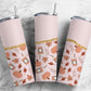 Pumpkin Spice Fall 20oz Sublimation Tumbler Designs, Smiley Face Aesthetic Floral 9.2 x 8.3” Straight Skinny Tumbler Wrap PNG 20