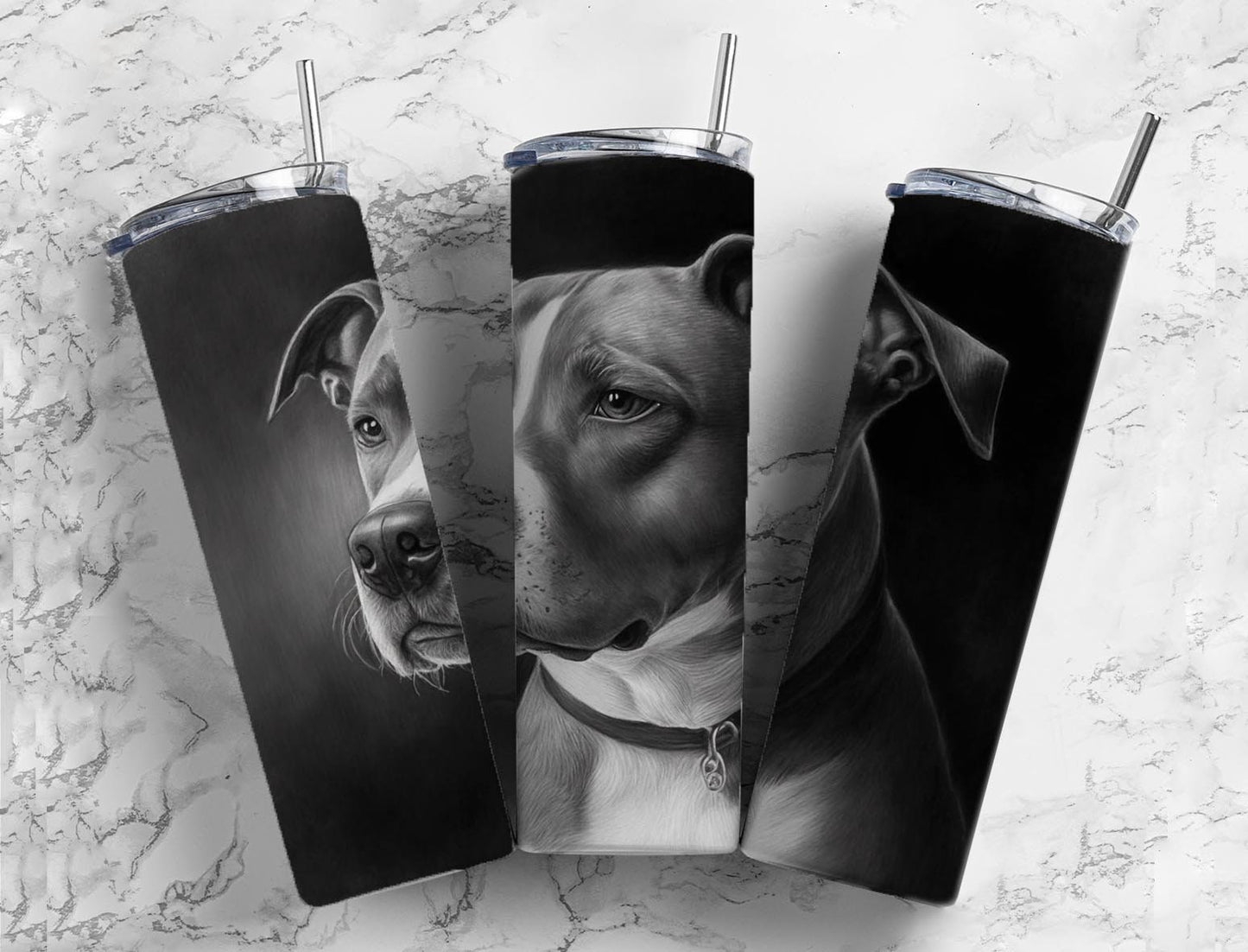 Charcoal Painting Dog 20oz Sublimation Tumbler Designs, 9.2 x 8.3” Straight Skinny Tumbler, Tumbler Wrap PNG