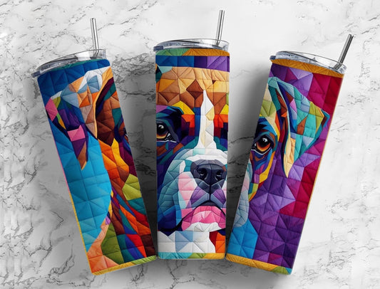 Boxer Dog 20oz Sublimation Tumbler Designs, Alcohol Ink Watercolor 9.2 x 8.3” Straight Skinny Tumbler, Tumbler Wrap PNG