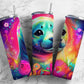 Colorful seal 20oz Sublimation Tumbler Designs, rainbow floral 9.2 x 8.3” Straight Skinny Tumbler Wrap PNG