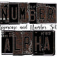 Tooled Leather Number Plate Alphabet Uppercase Numbers PNG, Brown Country Alphabet PNG Digital Download