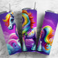 Rainbow horse 20oz Sublimation Tumbler Designs, Colorful pony 9.2 x 8.3” Straight Skinny Tumbler Wrap PNG