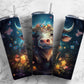 Cow 20oz Sublimation Tumbler Designs, nighttime floral 9.2 x 8.3” Straight Skinny Tumbler Wrap PNG