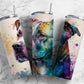 Rainbow Dog 20oz Sublimation Tumbler Designs, Alcohol Ink Watercolor 9.2 x 8.3” Straight Skinny Tumbler, Tumbler Wrap PNG