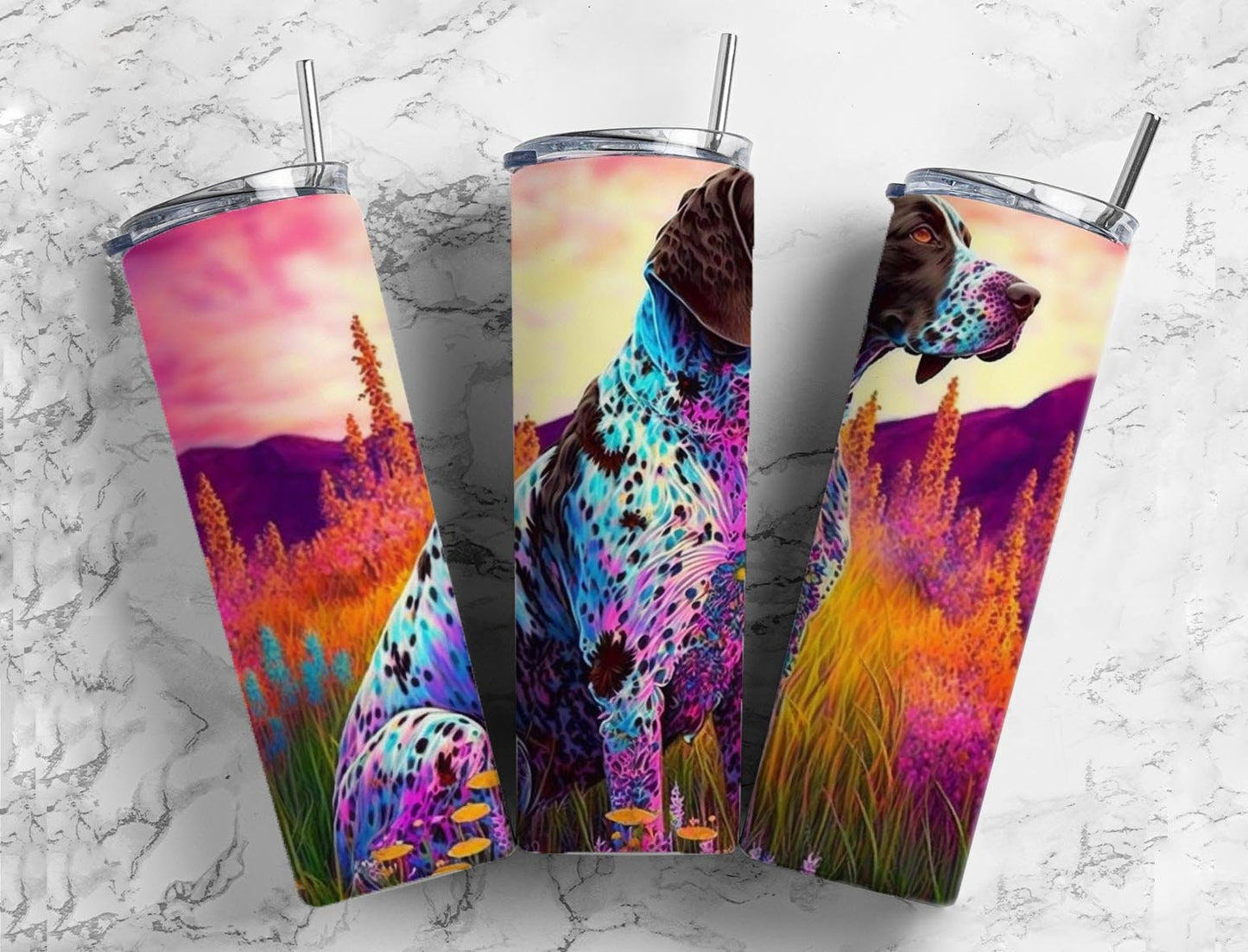 Dog Grass 20oz Sublimation Tumbler Designs, Farm Land 9.2 x 8.3” Straight Skinny Tumbler, Tumbler Wrap PNG