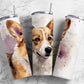 Corgi Dog 20oz Sublimation Tumbler Designs, Neutral 9.2 x 8.3” Straight Skinny Tumbler Wrap PNG