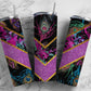 Peacock Black 20oz Sublimation Tumbler Designs, Neon Glitter 9.2 x 8.3” Straight Skinny Tumbler Wrap, Purple Aesthetic Tumbler