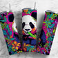 colorful panda 20oz Sublimation Tumbler Designs, Bamboo forest 9.2 x 8.3” Straight Skinny Tumbler Wrap PNG