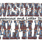 Blue and brown patterned Doodle Letters Western Alphabet, Animal skull Alphabet PNG, Entire Doodle Alphabet Uppercase and Numbers PNG