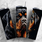 Rottweiler 20oz Sublimation Tumbler Designs, Dark landscape 9.2 x 8.3” Straight Skinny Tumbler Wrap PNG