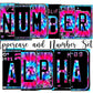 Tie Dye Number Plate Alphabet Uppercase Numbers PNG, Pink and Blue Alphabet PNG Digital Download