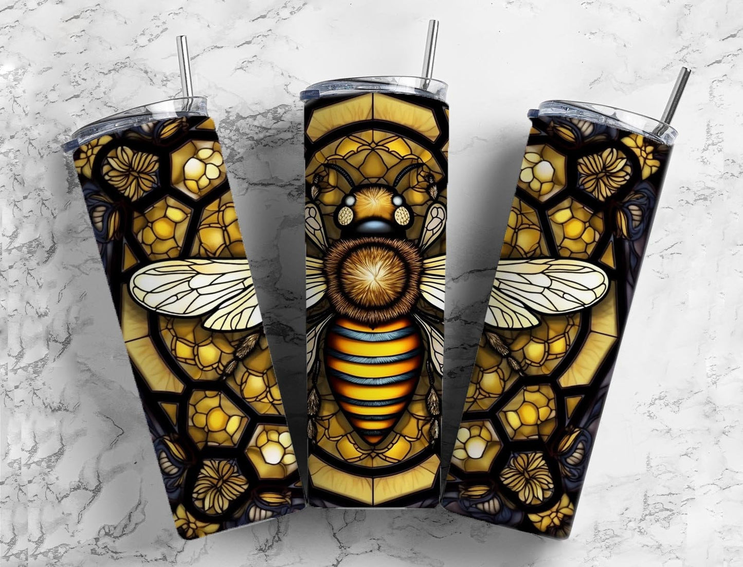 Bumblebee 20oz Sublimation Tumbler Designs, Bee hive 9.2 x 8.3” Straight Skinny Tumbler Wrap PNG