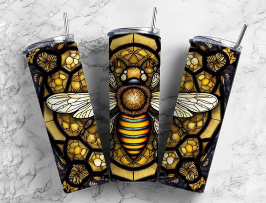 Bumblebee 20oz Sublimation Tumbler Designs, Bee hive 9.2 x 8.3” Straight Skinny Tumbler Wrap PNG