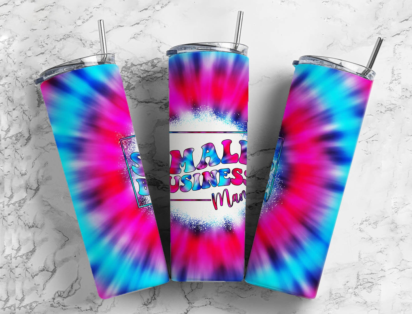 Colorful tie dye 20oz Sublimation Tumbler Designs, small business 9.2 x 8.3” Straight Skinny Tumbler Wrap PNG